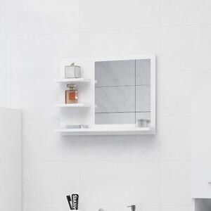Oglindă de baie, alb extralucios, 60 x 10,5 x 45 cm, PAL