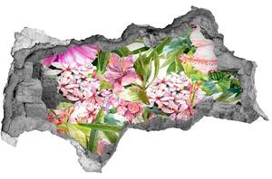 Autocolant de perete gaură 3D model floral