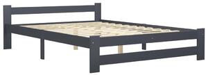 Cadru de pat cu 2 sertare, gri închis, 180x200 cm, lemn de pin