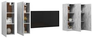 Dulapuri TV, 4 buc., gri beton, 30,5x30x90 cm, lemn prelucrat