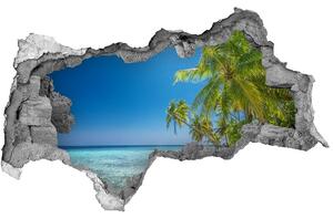 Fototapet un zid spart cu priveliște plaja Maldive