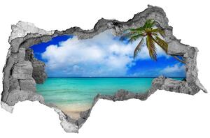 Autocolant gaură 3D plaja din Caraibe