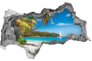 Autocolant 3D gaura cu priveliște plaja tropicala