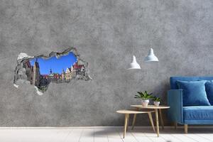 Autocolant de perete gaură 3D Polonia Castelul Moszna