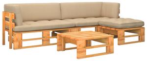 Set mobilier paleți, 4 piese, maro miere, lemn de pin tratat