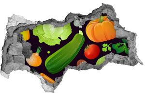 Autocolant de perete gaură 3D legume colorate
