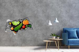 Autocolant de perete gaură 3D legume colorate
