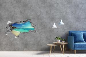 Autocolant de perete gaură 3D plaja Seychelles