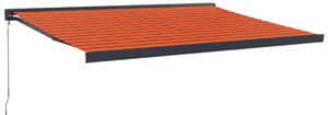 Copertină retractabilă portocaliu/maro 4x3 m, textil/aluminiu