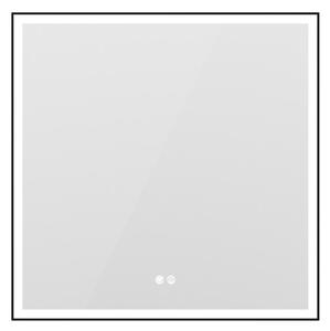 Erga Samira, oglindă LED 80x80cm în ramă neagră, 2415 lm, 3 culori de lumină, iluminare față/spate, ERG-V01-SAMIRA-8080-BK