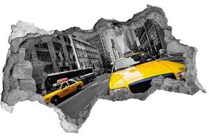Autocolant gaură 3D New York taxiuri