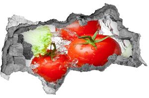 Autocolant gaură 3D Tomate și salată