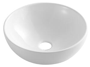 Invena Dokos, lavoar ceramic de blat 395x395x135 mm, alb lucios, INV-CE-19-011-C