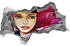 Autocolant de perete gaură 3D Abstracție femeie