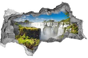 Autocolant 3D gaura cu priveliște cascada Argentina