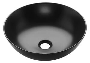 Invena Dokos, lavoar de blat 395x395x135 mm, negru mat, INV-CE-19-005-C