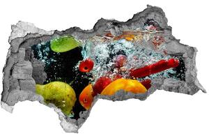 Autocolant gaură 3D Fructele sub apa