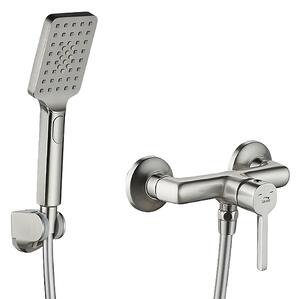Laveo Alita, baterie duș cu set de duș manual, oțel periat, LAV-BVA_341D