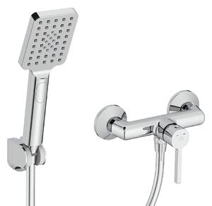 Laveo Alita, baterie duș cu set de duș manual, crom, LAV-BVA_041D