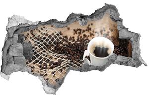 Autocolant gaură 3D Cafea si boabe de cafea