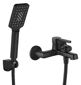 Laveo Alita, baterie cadă cu set de duș manual, negru mat, LAV-BVA_711D