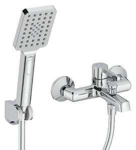 Laveo Alita, baterie cadă cu set de duș manual, crom, LAV-BVA_011D