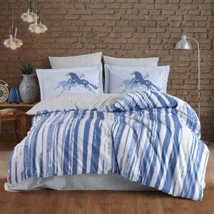 Lenjerie pat poplin percale, Hobby Home, Cai, Cascade Blue