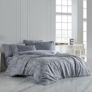 Lenjerie pat dublu poplin percale, Hobby Home, Silvana Grey