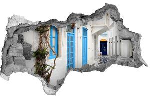 Fototapet un zid spart cu priveliște străzile grecești