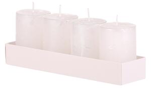 Set lumânări de Advent alb, 4 buc, parafină, 8 cm