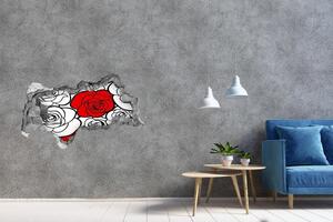 Fototapet 3D gaură în perete Trandafiri
