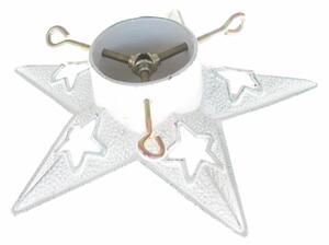 Suport de pom de Crăciun din fontă Stars alb, 33,5x 9 x 33 cm