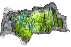Autocolant de perete gaură 3D pădure de bambus