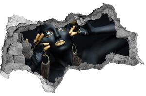 Fototapet 3D gaură în perete Femeia în negru