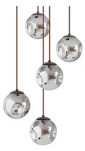 Valentina 5 Round Lustră Pendul Smoked Grey/Brown - Lindby