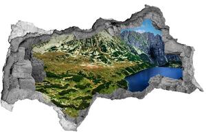 Autocolant gaură 3D Valley în munți