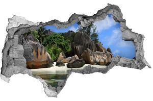 Fototapet un zid spart cu priveliște Seychelles panorama