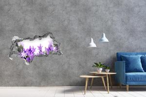 Fototapet 3D gaură în perete clopote violet
