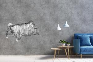 Autocolant de perete gaură 3D Zgârie-nori