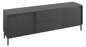Comodă TV Comfivo Delruva I, Negru, MDF, PAL laminat, 60x174x40cm, 34 kg