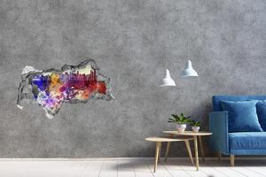 Autocolant de perete gaură 3D colorat Chicago