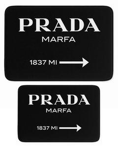 Covorașe de baie negre 2 buc. din catifea 60x100 cm Prada – Mila Home