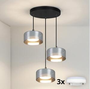 Brilagi - LED Pendul pe cablu AURA LUX 3xGX53/30W/230V negru/fumuriu