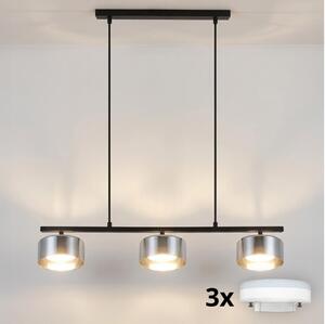 Brilagi - LED Lustră suspendată pe cablu AURA LUX 3xGX53/30W/230V, negru/fumuriu