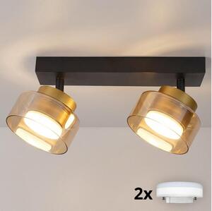 Brilagi - LED Aplică spot AURA LUX 2xGX53/30W/230V negru/auriu