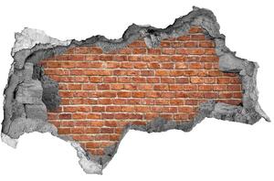 Fototapet un zid spart cu priveliște Un zid de cărămidă distrus