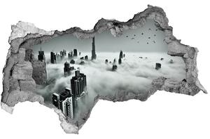 Autocolant 3D gaura cu priveliște Ceață peste cosmopolitul Dubai