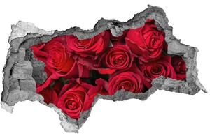 Autocolant 3D gaura cu priveliște trandafiri rosii