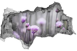 Fototapet 3D gaură în perete flori arpagic
