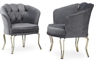 Fotoliu VIiena, scaun,negru-auriu, picioare metal auriu, Homs